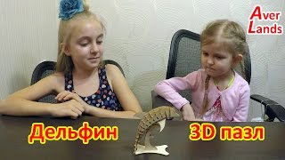 3D PUZZLE ДЕЛЬФИН из дерева собираем объемного дельфина и тестируем ГОРН для усиления звука