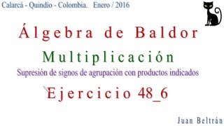 Supresión de signos de agrupación con productos indicados. Baldor 48 6