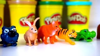 Сюрпризы животные из пластилина Плей До. Видео для детей