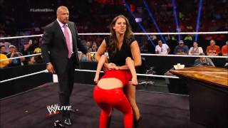 Stephanie McMahon Pedigrees The Bella Twins - Raw, Aug. 4, 2014