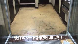長尺シート張り　エントランス　共用廊下　改修工事