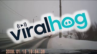 Sliding Truck Nearly Hits Car || ViralHog
