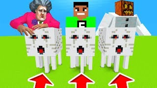 Minecraft PE : DO NOT CHOOSE THE WRONG GHAST! (Scary Teacher, FuzionDroid & Mutant Snow Golem)