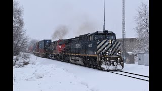Trains in the Snow at Duplainville, WI