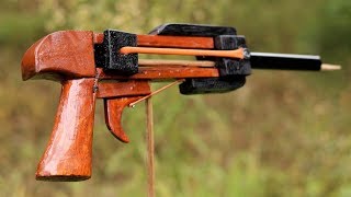 How to Make a Simple Triggered Slingshot at Home, | DIY |