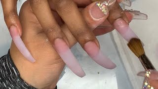 Acrylic Nails Tutorial | X long Acrylic Nails | Double Tip Nails