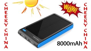 POWER BANK с солнечной батареей 8000 Mah / Внешний аккумулятор на солнечной батарее