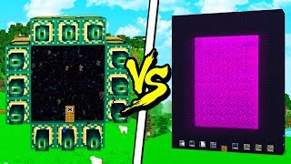 ENDER PORTAL HOUSE vs NETHER PORTAL HOUSE! - MINECRAFT