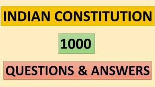 KERALA PSC || INDIAN CONSTITUTION || 1000 QUESTIONS & ANSWERS..