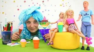 Мороженое для куклы Барби из бумаги. Игрушки для девочек