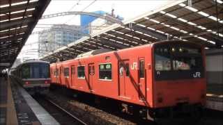 【JR西日本】大阪環状線大正駅を発着する電車（朝ラッシュ時）2013.8.14
