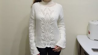 Женский свитер спицами для начинающих Часть 3 // sweater knitting