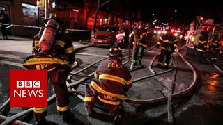 Bronx fire: Twelve die in New York apartment block blaze - BBC News