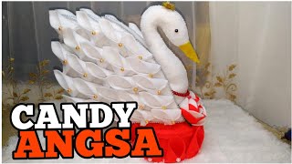 55) Cara membuat tempat permen dari kain flanel || candy angsa