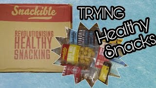 TRYING HEALTHY SNACKS / UNBOXING SNACKIBLE