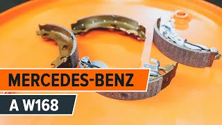 How to replace rear brake drums and rear brake pads on MERCEDES-BENZ A W168 TUTORIAL | AUTODOC