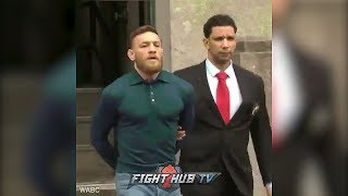 CONOR MCGREGOR LEAVING JAIL IN HANDCUFFS, ARRESTED AND BEING TAKEN BY NYPD TO COURT!