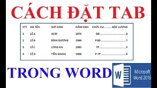 Cách đặt Tab đơn giản trong Word 2010