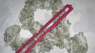 Шарф из Ленточной Пряжи на Луме / Ruffle Scarf on a Long Loom