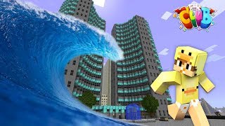 Minecraft - CAN THE LITTLE CLUB HQ SURVIVE A TSUNAMI??