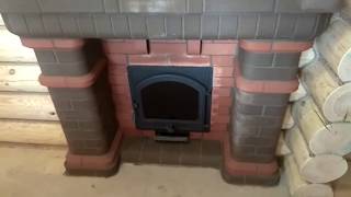 ОБКЛАДКА банной печи и установка сендвич дымохода