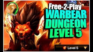 SUMMONERS WAR : Warbear Secondary Awakening Dungeon - Free-2-Play Team!