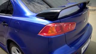 Mitsubishi lancer X- оклейка в синий карбон