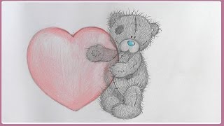 Как нарисовать мишку ТЕДДИ с сердечком  на ДЕНЬ СВЯТОГО ВАЛЕНТИНА | Art School