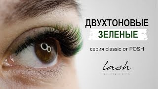 Двутоновые зеленые ресницы Наращивание ресниц Практика Мастер класс Видео урок