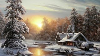 Мастер-класс "Зимний пейзаж с избушкой"