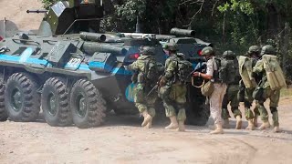 Тренировка российских миротворцев по обеспечению безопасности на наблюдательном посту