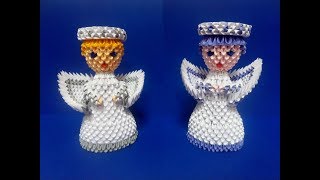 Рождественский ангел из 3D модулей видео-урок.