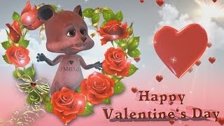 Valentinstag Happy Valentine's Day. Schönes animiertes Video zum Valentinstag