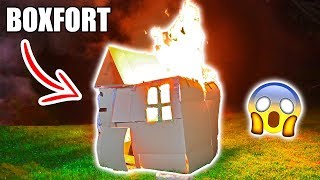BOX FORT ON FIRE!! ??