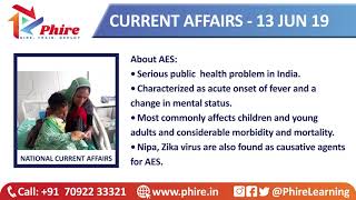 Daily Current Affairs | 13 June 2019| Current Affairs for Banking, SSC, Railway | Phire.in