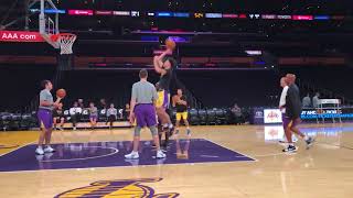 Lonzo Ball warming up at Staples before preseason game | ESPN