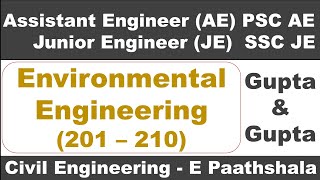 Environmental engineering / PHE (201 to 210) - Gupta and gupta | sscje civil engineering | civil mcq