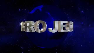 Футаж для начала фильма с 3D серебряными титрами: PROJECT на фоне планеты Земля и Вселенной
