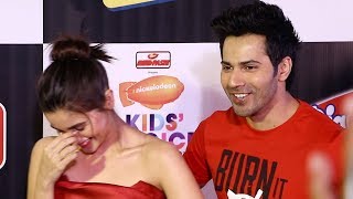 Alia Bhatt & Varun Dhawan's FUNNY Moment With Media Reporters At Nickelodeon Kids Choice Awards