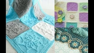 Пледы из мотивов крючком. Идеи для вдохновения.