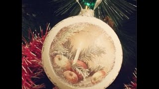 Декупаж Новогоднего елочного шара.