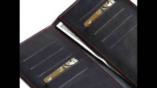 PDair Asus PadFone Infinity Leather Wallet Pouch Case (Red Stitch)