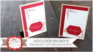 Einfache, schnelle, schöne Hochzeitseinladung basteln, Glückwunschkarte basteln - Stampin´Up!