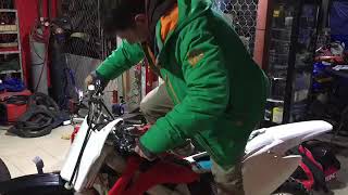 Первый запуск Honda CRF250R 2009. После полной переборки мотоцикла.