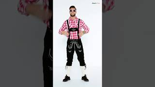 Lederhose Fichtelgebirge mit Latz Hemd Maxl und Party-Sonnenbrille rot/weiß | dressforfun