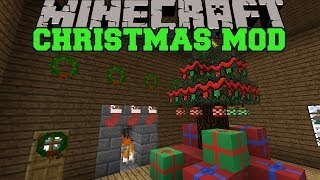 Minecraft: CHRISTMAS MOD (SANTA GIVES YOU PRESENTS, DECORATIONS AND FOOD) Wintercraft Mod Showcase