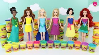 Hago Vestidos de Play-Doh para las muñecas Princesas Disney