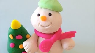 Лепим Снеговика из пластилина .Как лепить из пластилина.