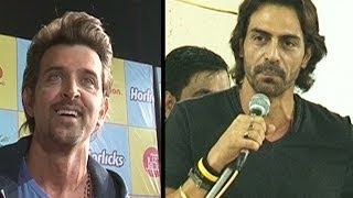 Hrithik Roshan & Arjun Rampal meet at their kids school event