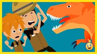 Dinosaurs Cartoon for Kids! Giant T-Rex Chases Park Ranger Aaron & LB in Fun Kids Jurassic Adventure